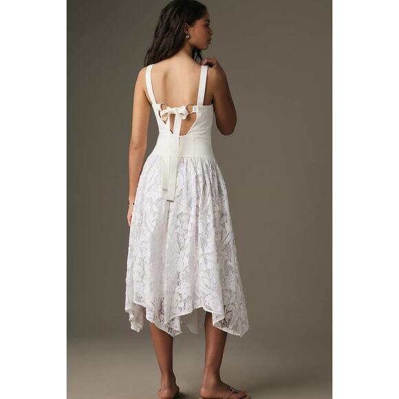 Pilcro Lace White Midi Dress - New Size 14 - Picture 2 of 5